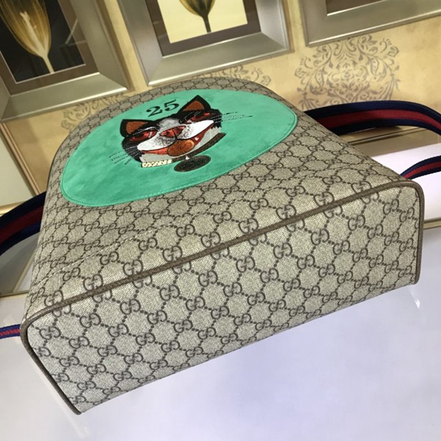 Gucci雙肩包 505372 古馳刺繡波士頓梗犬Bosco狗狗圖案背包 Gucci雙肩女包  gqy1193